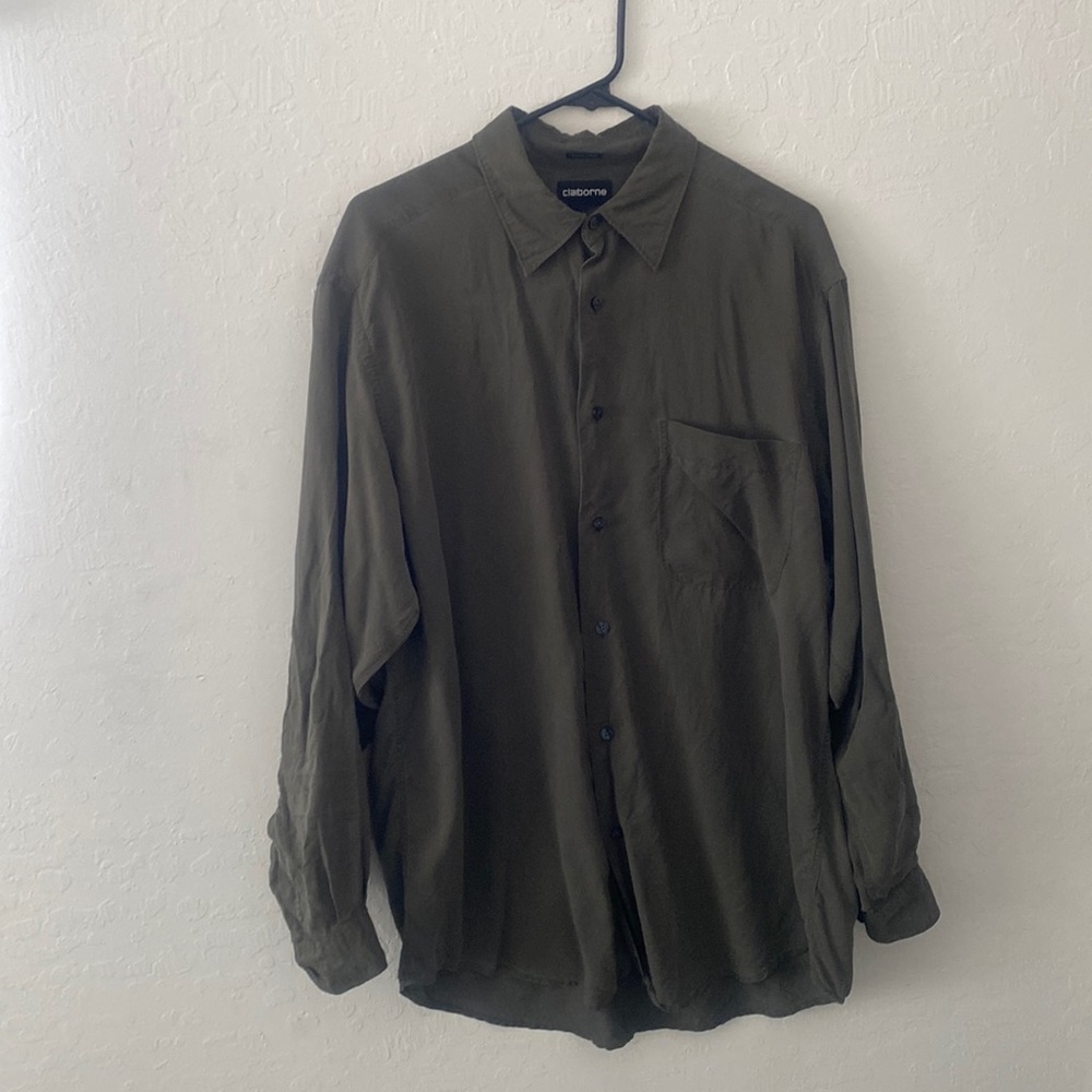 Claiborne green long sleeve button up